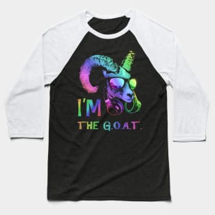 I'm The GOAT Cool and Funny Music Animal with Headphones and Sunglasses. Baseball T-Shirt